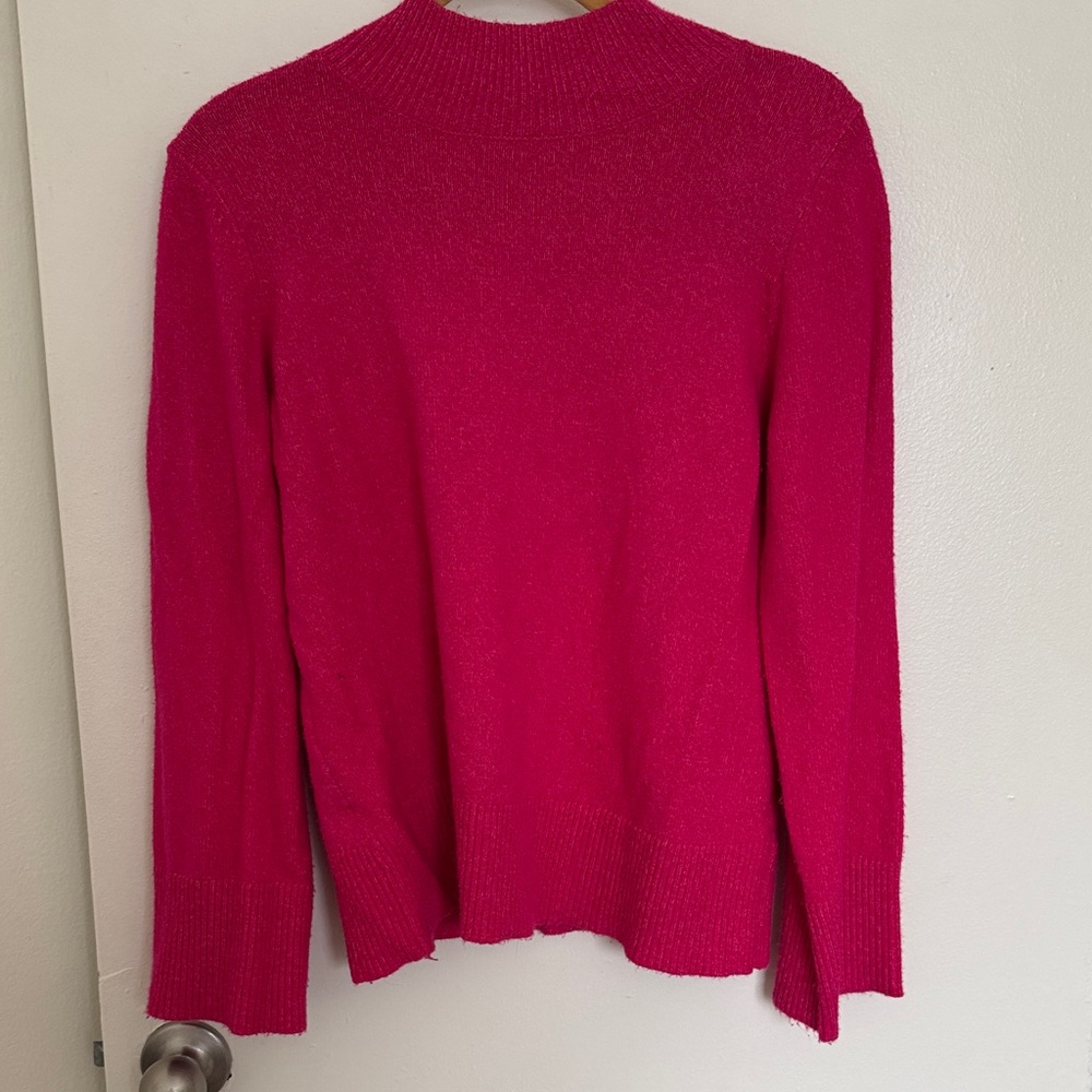 LOFT Vibrant Pink Turtleneck Sweater